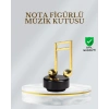 Dönen Nota Figürlü Müzik Box Işıltılı Dekoratif Tasarım