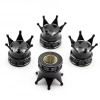 Kral Tacı Alüminyum Sibop Kapağı 4lü Siyah