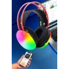 Kulak Üstü Kablosuz Bluetooth Kulaklık Unısex Renkli Işıklı Kulaklık