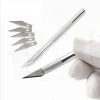 Metal Kretuvar Bıçağı Neşter Tipi Hassas Kesim Maket Bıçağı 5 Yedek Uçlu