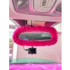 Peluş Dikiz Ayna Kılıfı Süs Fuşya Pembe