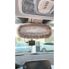 Peluş Dikiz Ayna Kılıfı Süs Gri