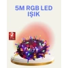 Şeffaf Kablolu 50 Ampullü 5 Metre Led Işık Dekoratif Aydınlatma