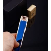 Şık Görünümlü Usb Şarjlı Rezistanslı İnce Slim Metal Çakmak (mavi)