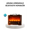 Şömine Efektli Solar Hoparlör Bluetooth 5.3 Radyo Aux Usb Tf Destekli