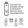 Type-c Şarjlı 800mwh 1.5v Şarj Edilebilir 2’li Aaa İnce Pil - Lityum Iyon Batarya