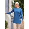 Yeni Stil Mavi Arma Detay Tunik 10020