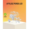 Yıldız Ve Ay Figürlü Prizli Perde Led Işık Romantik Ortam Aydınlatması