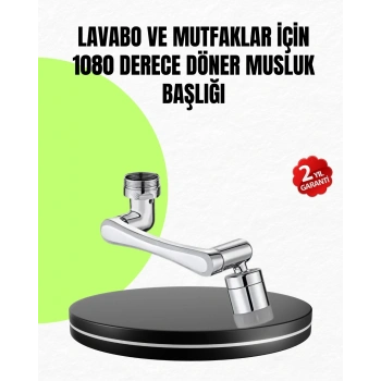 2 Modlu 1080° Dönebilen Musluk Başlığı Esnek 3 Eklemli Hareketli Tasarım