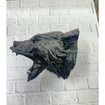 3d Siyah Ayı Başı Duvar Dekoru Modern Asılabilir Heykel 25x19 Cm