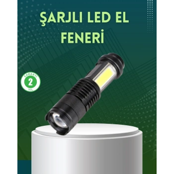4 Modlu Usb Şarjlı Led El Feneri Kamp Ve Outdoor