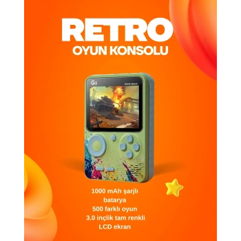 500 Oyun Hafızalı G5 Game Box – Renkli Lcd Ekranlı