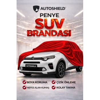 Citroen C3 Aircross Penye SUV Araç Brandası Kalın Kumaş Garaj Brandası Oto Araç Koruma Örtüsü Kırmızı