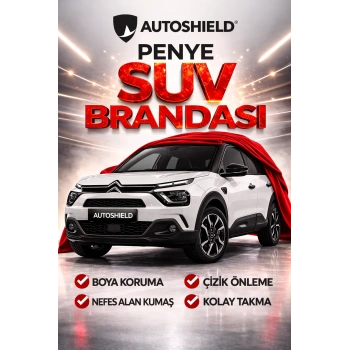 Citroen C4 Cactus Penye SUV Araç Brandası Kalın Kumaş Garaj Brandası Oto Araç Koruma Örtüsü Kırmızı