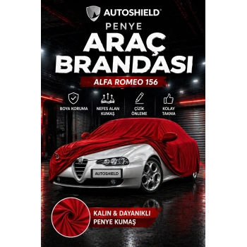 Alfa Romeo 156 Penye Araç Brandası Kumaş Garaj Brandası Oto Koruma Örtüsü Kırmızı