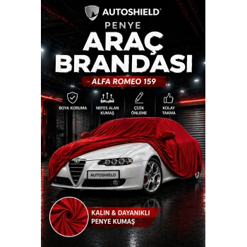 Alfa Romeo 159 Penye Araç Brandası Kumaş Garaj Brandası Oto Koruma Örtüsü Kırmızı