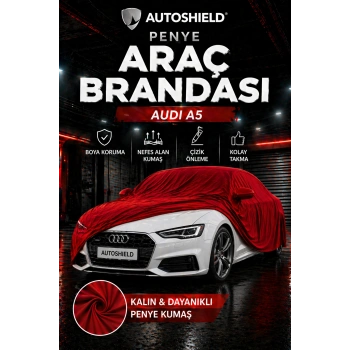Audi A5 Sedan Penye Araç Brandası Kumaş Garaj Brandası Oto Koruma Örtüsü Kırmızı