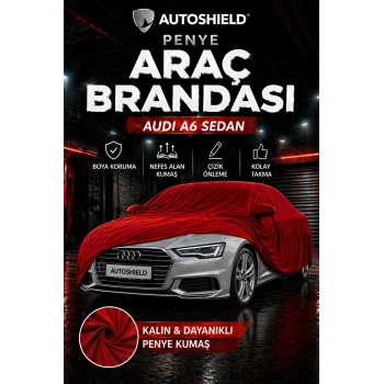 Audi A6 Sedan Penye Araç Brandası Kumaş Garaj Brandası Oto Koruma Örtüsü Kırmızı
