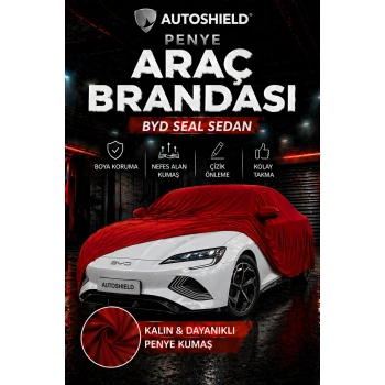 BYD Seal Sedan Penye Araç Brandası Kumaş Garaj Brandası Oto Koruma Örtüsü Kırmızı