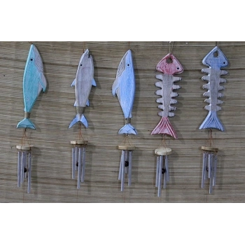 Ahşap Balıklı Metal Çan No:5