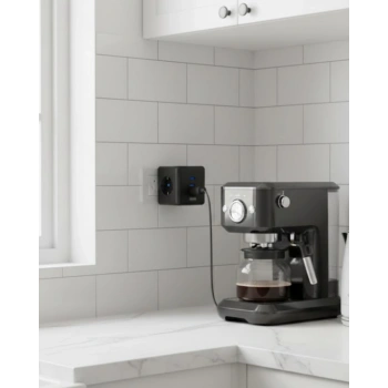 Akım Ve Voltaj Korumalı Küp Priz 3 Usb Destekli