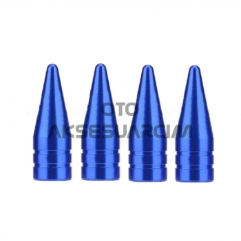 Alüminyum Sivri Sibop Kapağı Mavi 4lü 32mm