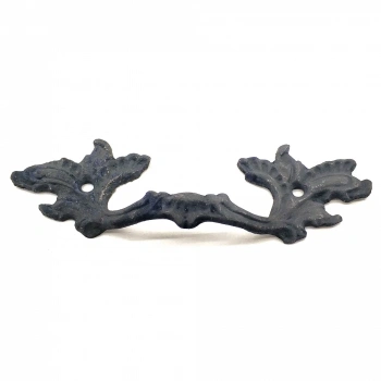 Antika Tarz Dekoratif Pirinç Çiçek Kapı Kulbu - 40x125 Mm, Oksit