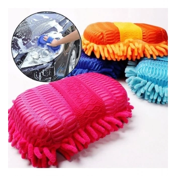 Araba Oto Yıkama Mikrofiber Süngeri Çift Taraflı Saçaklı Model 1 Adet