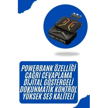 Bluetooth Kulaklık Dahili Powerbank Kablolu Düşük Gecikmeli Bluetooth 5.2