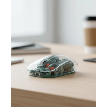 Bluetooth Ve 2.4g Usb Destekli Pilli Kablosuz Şeffaf Mouse