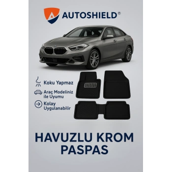 BMW 2 Gran Coupe Serisi Tüm Modeller İle Uyumlu Universal Derin Havuzlu Paspas Krom Karbon