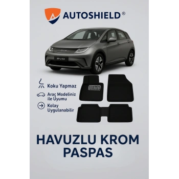 BYD Dolphin Serisi Tüm Modeller İle Uyumlu Universal Derin Havuzlu Paspas Krom Karbon