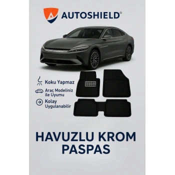 BYD Han Serisi Tüm Modeller İle Uyumlu Universal Derin Havuzlu Paspas Krom Karbon
