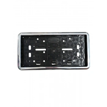 Çerçeveli Dikdörtgen Plakalık Plaka Altlığı Krom Nikelajlı 32X17cm 1 Adet