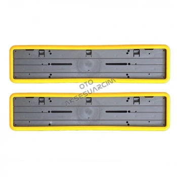 Çerçeveli Plakalık Plaka Altlığı Sarı 2li