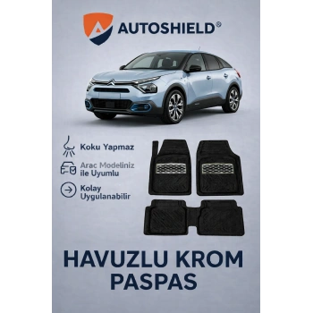 Cupra Born Serisi Tüm Modeller İle Uyumlu Universal Derin Havuzlu Paspas Krom Karbon