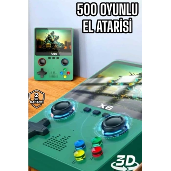 Çocuklara Özel 666 Oyunlu X6 Atari Video İzleme Ve Müzik Dinleme