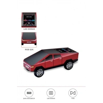 D68 Cyber Model Araba Tasarımlı Bluetooth Hoparlör 15w Güçlü Ses Rgb Led /tws/usb Kırmızı