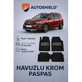 Dacia Jogger Serisi Tüm Modeller İle Uyumlu Universal Derin Havuzlu Paspas Krom Karbon