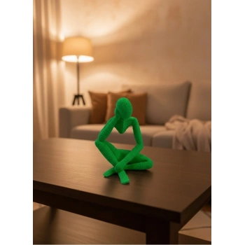 Dekoratif Yeşil İnsan Figürü Modern Masa Ve Raf Süsü
