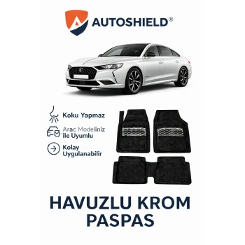 DS Automobiles DS5 Serisi Tüm Modeller İle Uyumlu Universal Derin Havuzlu Paspas Krom Karbon