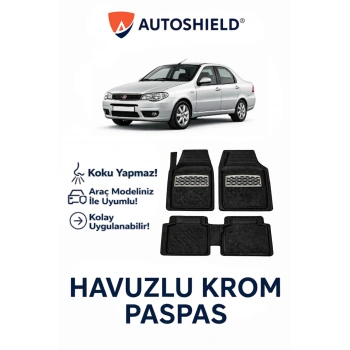 Fiat Albea Serisi Tüm Modeller İle Uyumlu Universal Derin Havuzlu Paspas Krom Karbon