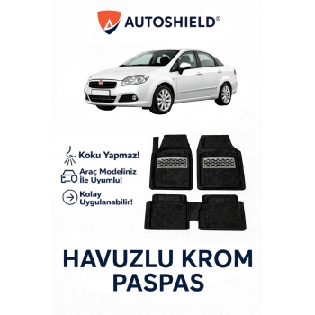 Fiat Linea Serisi Tüm Modeller İle Uyumlu Universal Derin Havuzlu Paspas Krom Karbon