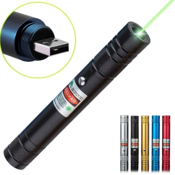 Fithome 100mw Desen Başlıklı Usb Şarjlı Yeşil Lazer Pointer