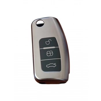 Ford Focus/Fiesta/Mondeo/Cmax/Couruer Anahtar Uyumlu Silikon Oto Anahtar Kumanda Kabı Kılıf Füme