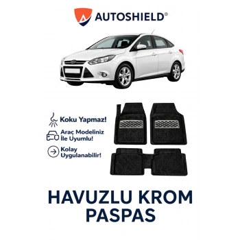 Ford Focus Serisi Tüm Modeller İle Uyumlu Universal Derin Havuzlu Paspas Krom Karbon