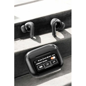 Kablosuz Bluetooth Kulaklık Ekranlı Uzun Şarj Süreli Anc Destekli
