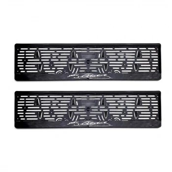 K.Atatürk İmzalı Plastik Plakalık Plaka Altlığı Çıtalı 2li Beyaz