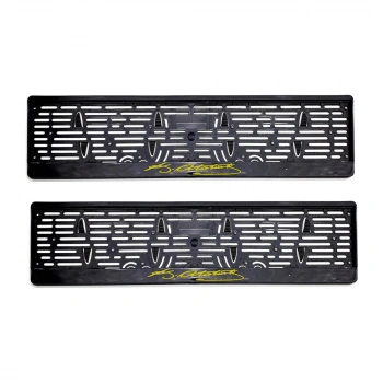 K.Atatürk İmzalı Plastik Plakalık Plaka Altlığı Çıtalı 2li Sarı