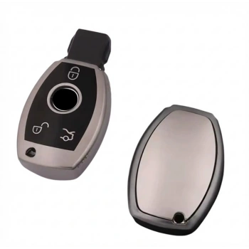 Mercedes E Seri Uyumlu Smart 3 Buton Silikon Oto Anahtar Kumanda Kabı Kılıf Gri